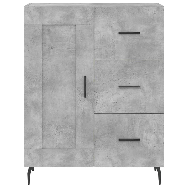 Kaappi betoninharmaa 69,5x34x180 cm tekninen puu