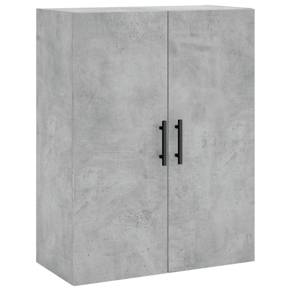 Kaappi betoninharmaa 69,5x34x180 cm tekninen puu (65)