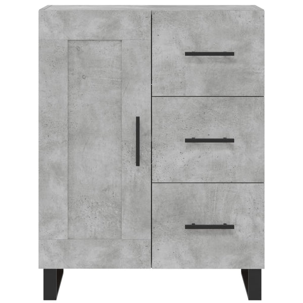 Kaappi betoninharmaa 69,5x34x180 cm tekninen puu (65)