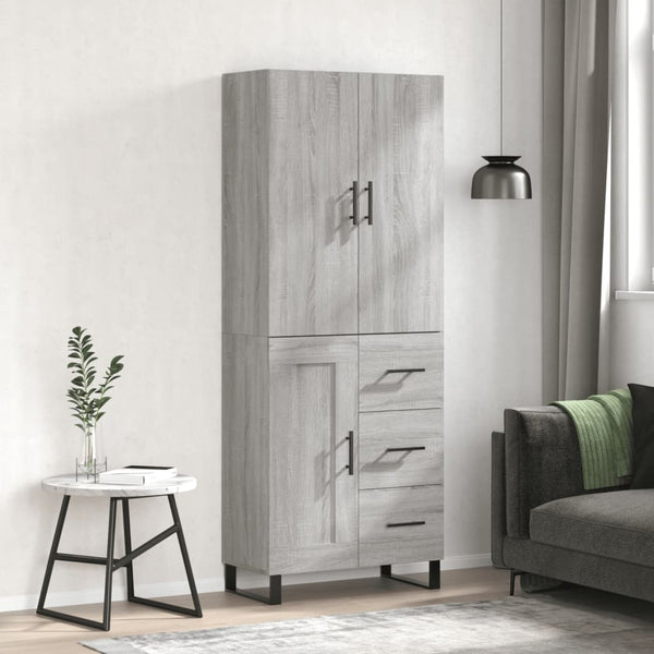 Kaappi harmaa Sonoma 69,5x34x180 cm tekninen puu
