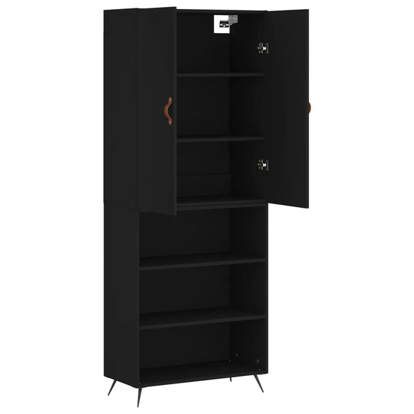 Kaappi musta 69,5x34x180 cm tekninen puu