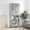Kaappi betoninharmaa 69,5x34x180 cm tekninen puu
