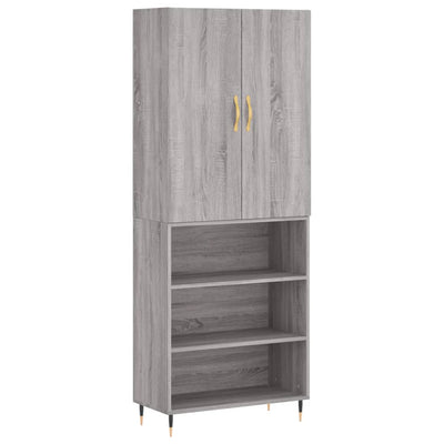 Kaappi harmaa Sonoma 69,5x34x180 cm tekninen puu