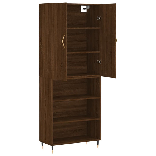 Kaappi ruskea tammi 69,5x34x180 cm tekninen puu