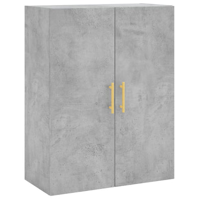 Kaappi betoninharmaa 69,5x34x180 cm tekninen puu