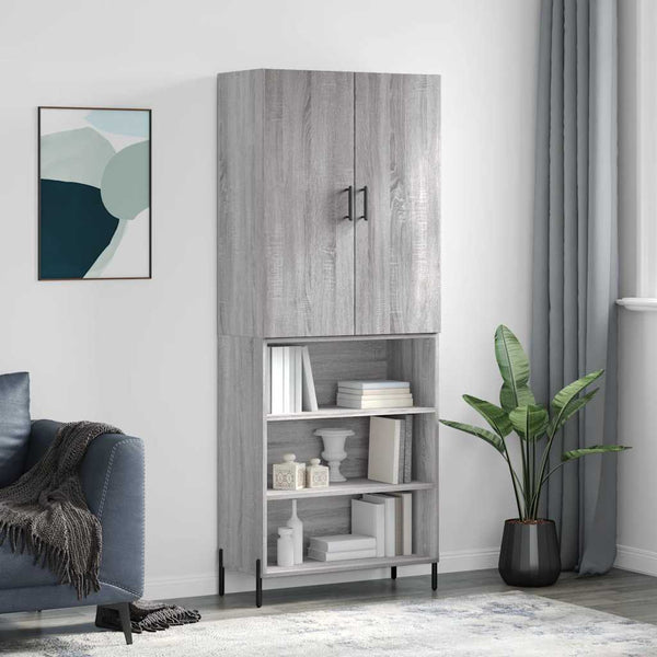 Kaappi harmaa Sonoma 69,5x34x180 cm tekninen puu