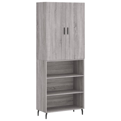 Kaappi harmaa Sonoma 69,5x34x180 cm tekninen puu