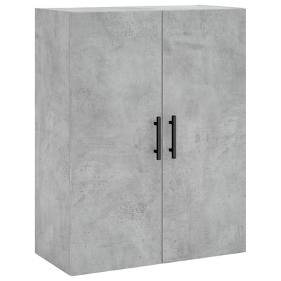 Kaappi betoninharmaa 69,5x34x180 cm tekninen puu