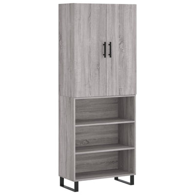 Kaappi harmaa Sonoma 69,5x34x180 cm tekninen puu