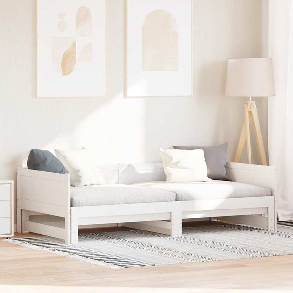 Vedettävä päiväsänky Valkoinen 203,5 x 184 x 56,5 cm