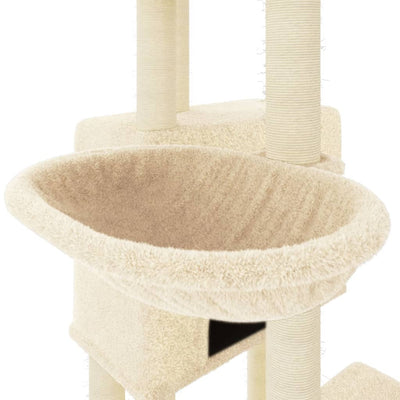 Kissan kiipeilypuu sisal- raapimispylväillä kerma 122 cm