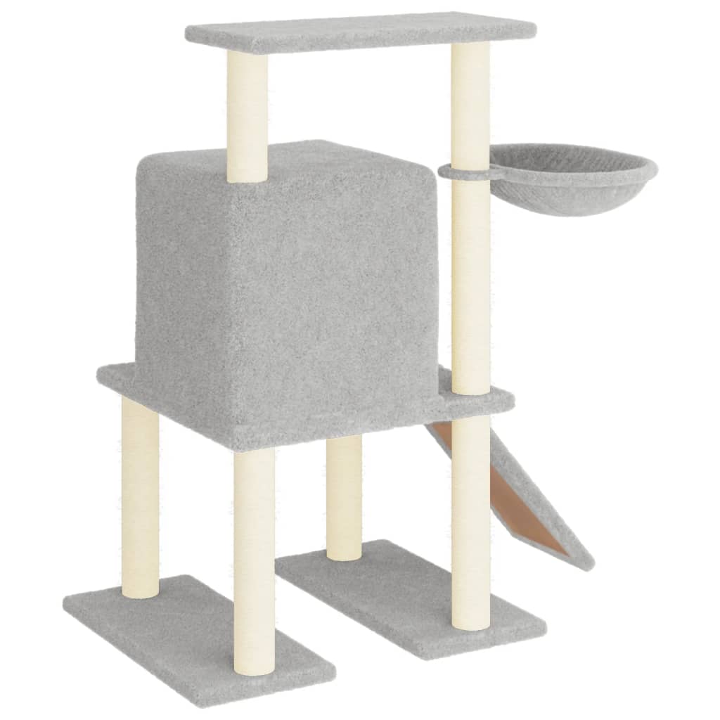 Harmaa kissan kiipeilypuu sisal- raapimispylväillä Cortina 96,5cm