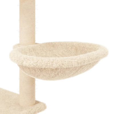Kissan kiipeilypuu sisal- raapimispylväillä kerma 153 cm