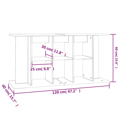 Akvaarioteline harmaa Sonoma 120x40x60 cm tekninen puu