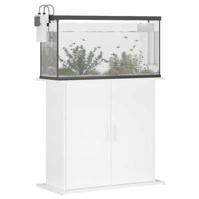Akvaarioteline valkoinen 81x36x73 cm tekninen puu