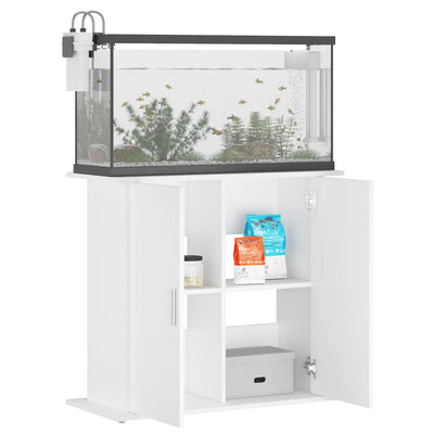 Akvaarioteline valkoinen 81x36x73 cm tekninen puu