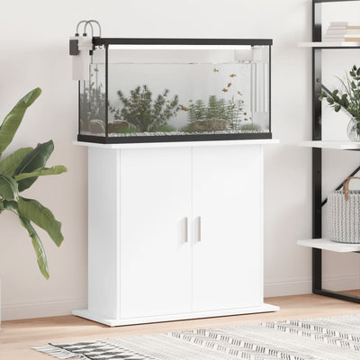 Akvaarioteline valkoinen 81x36x73 cm tekninen puu