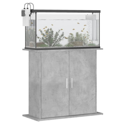 Akvaarioteline betoninharmaa 81x36x73 cm tekninen puu