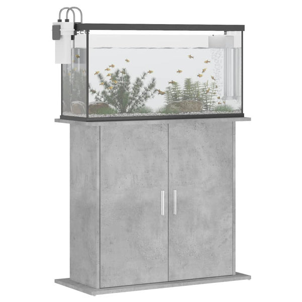 Akvaarioteline betoniharmaa 81x36x73 cm tekopuu