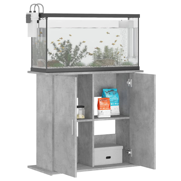 Akvaarioteline betoniharmaa 81x36x73 cm tekopuu