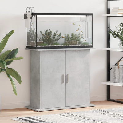 Akvaarioteline betoninharmaa 81x36x73 cm tekninen puu