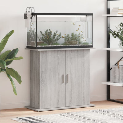 Akvaarioteline harmaa Sonoma 81x36x73 cm tekninen puu