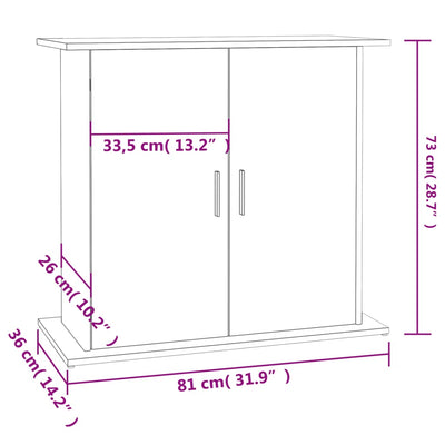 Akvaarioteline ruskea tammi 81x36x73 cm tekninen puu