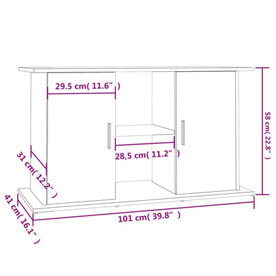 Akvaarioteline ruskea tammi 101x41x58 cm tekninen puu