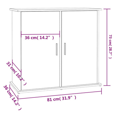 Akvaarioteline Sonoma-tammi 81x36x73 cm tekninen puu