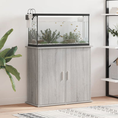 Akvaarioteline harmaa Sonoma 81x36x73 cm tekninen puu