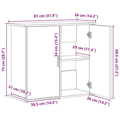 Ruskea akvaarioteline Varhelyi 81x36x73cm (tammi, puinen)