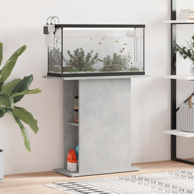 Akvaarioteline betoninharmaa 75x36x72,5 cm tekninen puu