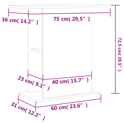 Akvaarioteline savutammi 75x36x72,5 cm tekninen puu
