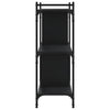 Kirjahylly 3 kerrosta musta 76x32x88 cm tekninen puu