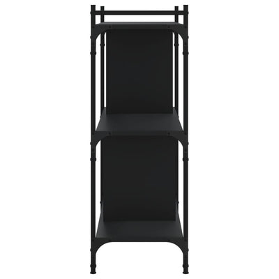 Kirjahylly 3 kerrosta musta 76x32x88 cm tekninen puu
