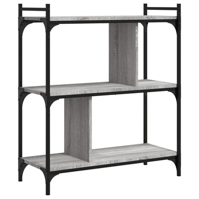 Kirjahylly 3 kerrosta harmaa Sonoma 76x32x88 cm tekninen puu