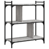 Kirjahylly 3 kerrosta harmaa Sonoma 76x32x88 cm tekninen puu