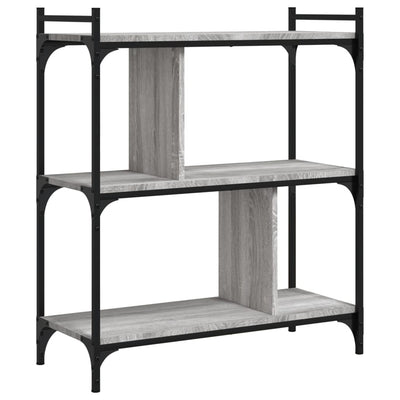 Kirjahylly 3 kerrosta harmaa Sonoma 76x32x88 cm tekninen puu