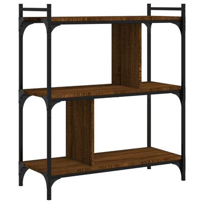 Kirjahylly 3 kerrosta ruskea tammi 76x32x88 cm tekninen puu
