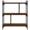 Kirjahylly 3 kerrosta ruskea tammi 76x32x88 cm tekninen puu
