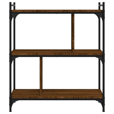 Kirjahylly 3 kerrosta ruskea tammi 76x32x88 cm tekninen puu