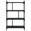 Kirjahylly 4 kerrosta musta 76x32x123 cm tekninen puu