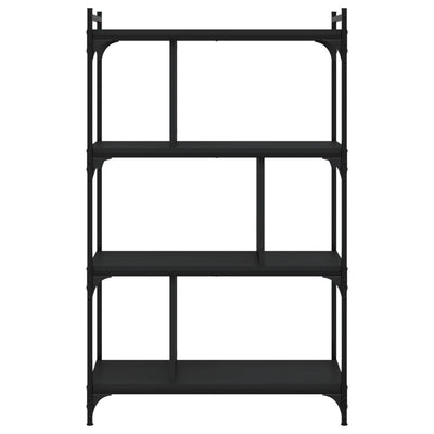 Kirjahylly 4 kerrosta musta 76x32x123 cm tekninen puu