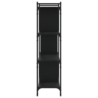 Kirjahylly 4 kerrosta musta 76x32x123 cm tekninen puu