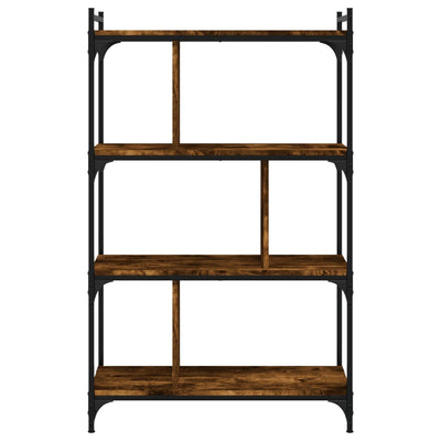 Kirjahylly 4 kerrosta savutammi 76x32x123 cm tekninen puu
