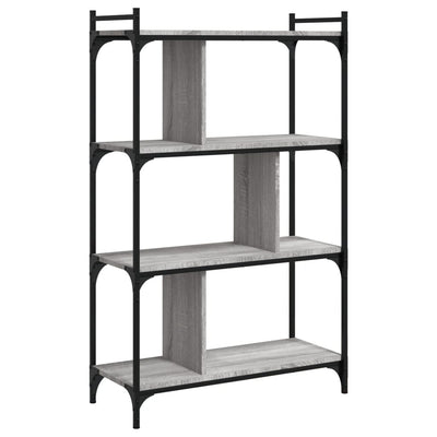 Kirjahylly 4 kerrosta harmaa Sonoma 76x32x123 cm tekninen puu