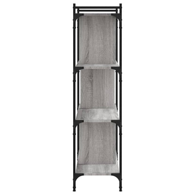 Kirjahylly 4 kerrosta harmaa Sonoma 76x32x123 cm tekninen puu