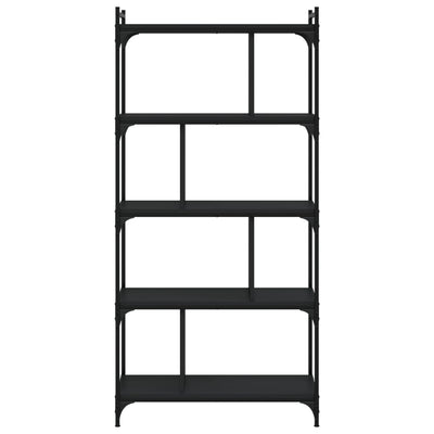 Kirjahylly 5 kerrosta musta 76x32x158 cm tekninen puu