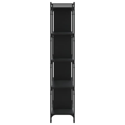 Kirjahylly 5 kerrosta musta 76x32x158 cm tekninen puu