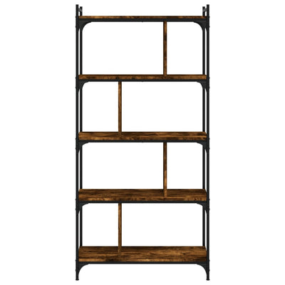 Kirjahylly 5 kerrosta savutammi 76x32x158 cm tekninen puu